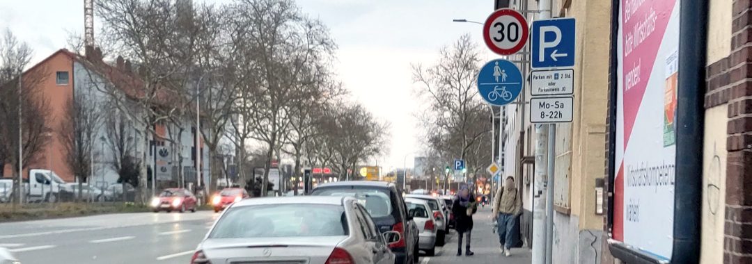 Engstelle Kasinostraße mit Benutzungspflicht